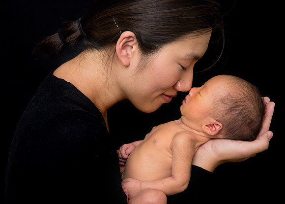 Newborn session studio on-location portrait family