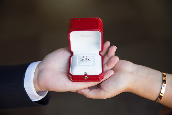 engagement couple portrait asian at Standford