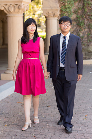 engagement couple portrait asian at Standford