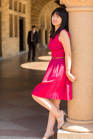 engagement couple portrait asian at Standford