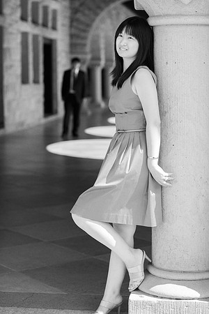 engagement couple portrait asian at Standford