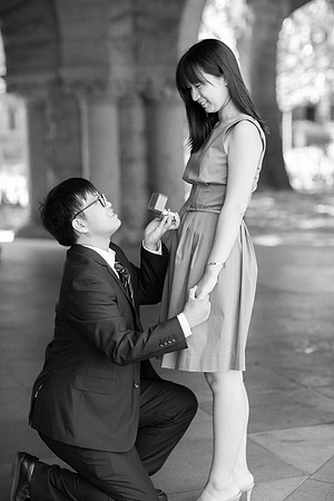 engagement couple portrait asian at Standford