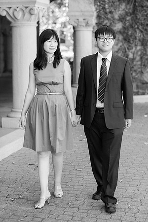 engagement couple portrait asian at Standford
