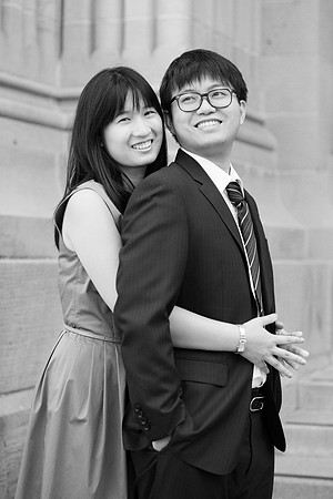 engagement couple portrait asian at Standford