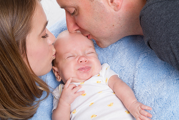 newborn session studio white background