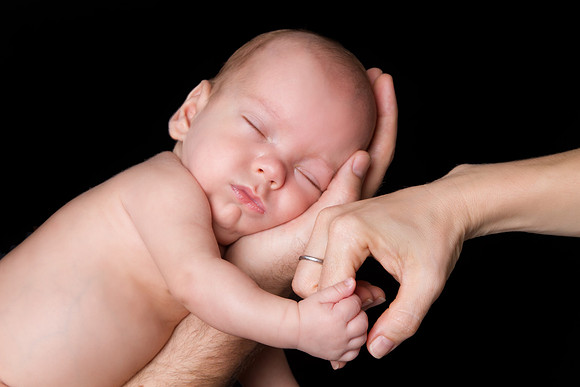 newborn session studio white background