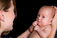 newborn session studio white background