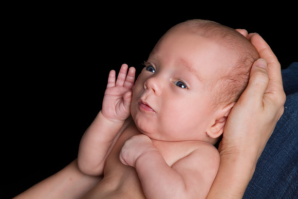 newborn session studio white background