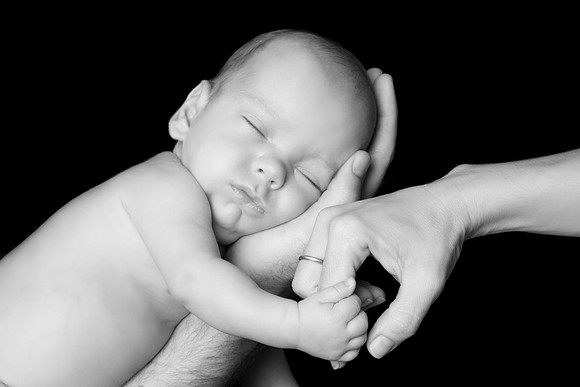 newborn session studio white background