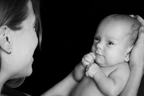 newborn session studio white background