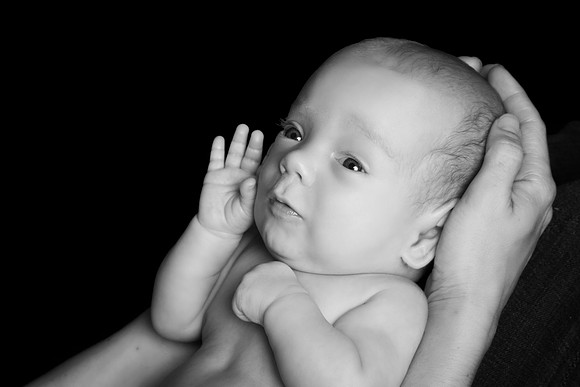 newborn session studio white background