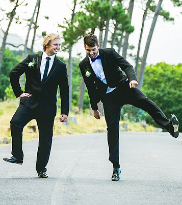 Wedding with silly pose