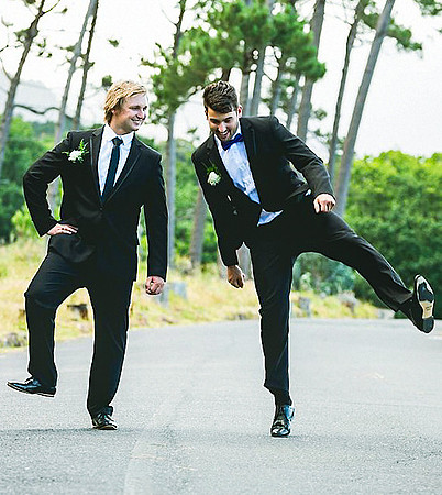 Wedding with silly pose