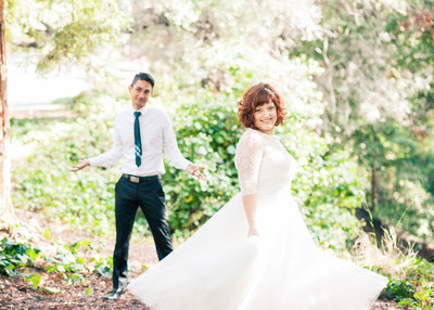 bride and groom walking away shot wedding
