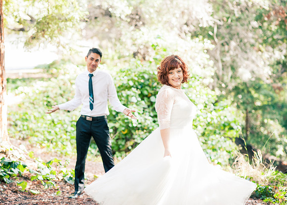 bride and groom walking away shot wedding