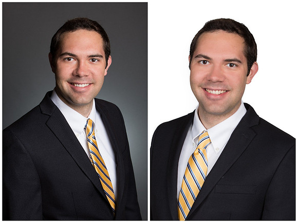 Man Headshot Portrait with Gray and White Background