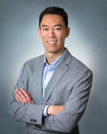 Man Head shot Portrait studio with gray background