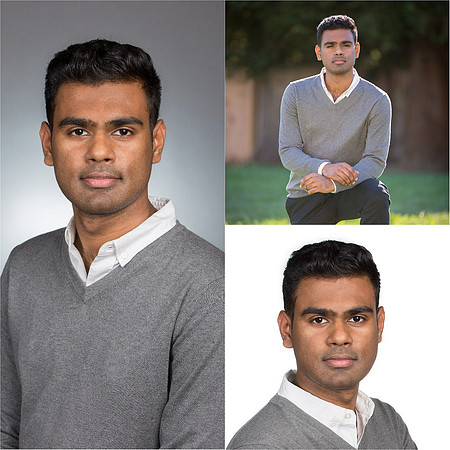 Man glamor dating headshot portrait in studio and outdoor park