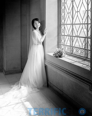 wedding_bride_posing_by_window_san_francisco_city_hall_black_white