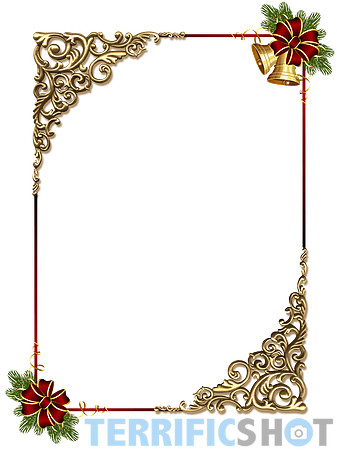 Christmas_Gold_PNG_Photo_Frame_with_Red_Bow