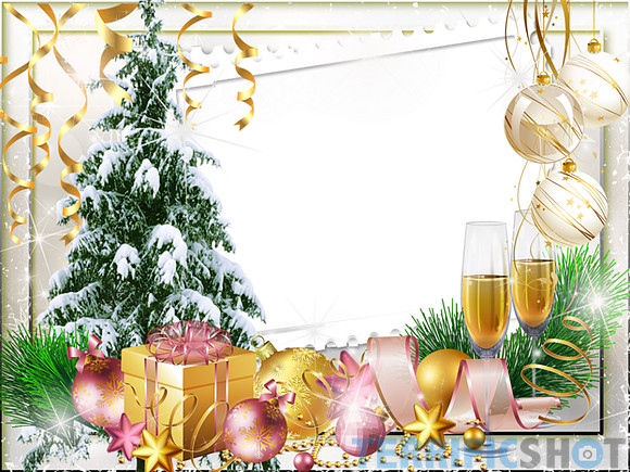 White_Christmas_Photo_Frame_with_Gifts